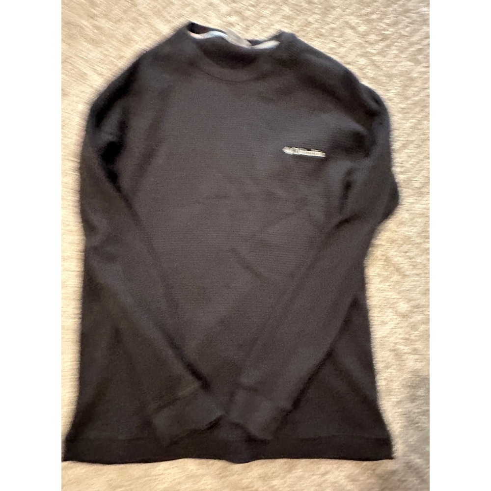 Columbia Mens Omni-Wick Waffle Knit Thermal Shirt Black Long Sleeve Crewneck M